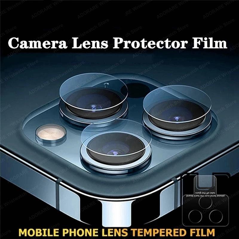 3PCS Lens Protective Glass For iPhone 14 Pro Max 13 12 11 Pro Max Camera Protector for iPhone 13 12 14 Plus 14 pro Lens Glass Premium Tempered Glass Circle Film