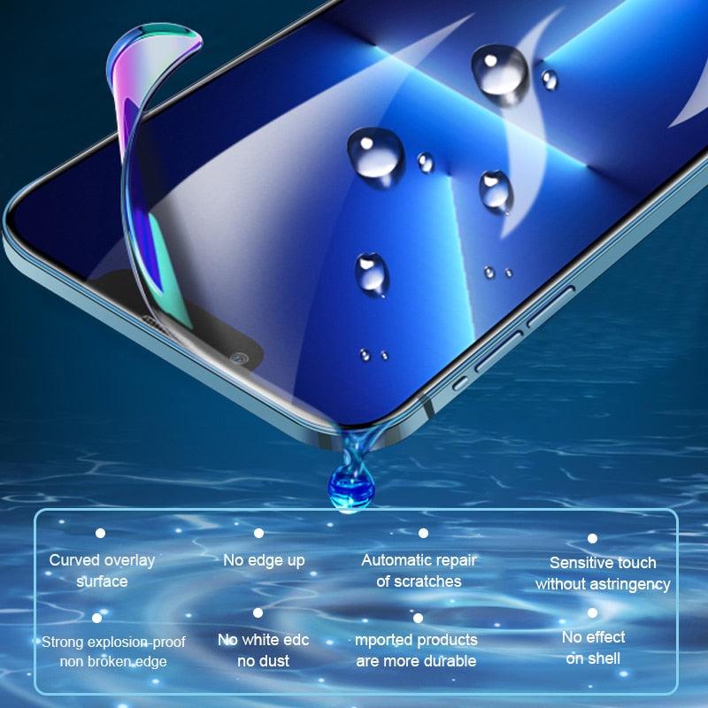 Full Cover Film For iPhone 13 12 11 14 Pro MAX Mini Screen Protector XS Max XR X 7 8 6S Plus SE 2020 Phone Accessories  Screen Protector Ultra Strengthened Tempered Glass