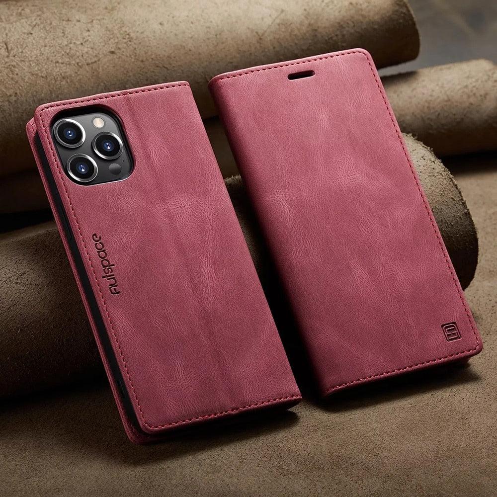 Vintage Wallet Case Card Holder Kickstand Built-in Magnetic Flip Leather Case for iPhone  Leather Cases for iPhone 14 13 12 11 Pro Max Mini XR XS Max 8 7 6s Plus Wallet Flip Cover