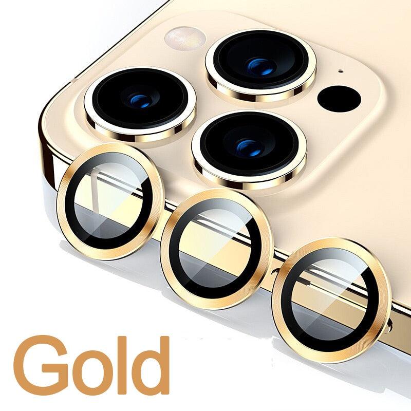 Full Cover Frame Glass Camera Lens Protector For iPhone 14 Plus Lens Glass For iPhone 11 12 13 Pro Max Mini Premium Tempered Glass Film Aluminum Alloy Lens Ring Cover Camera Protector