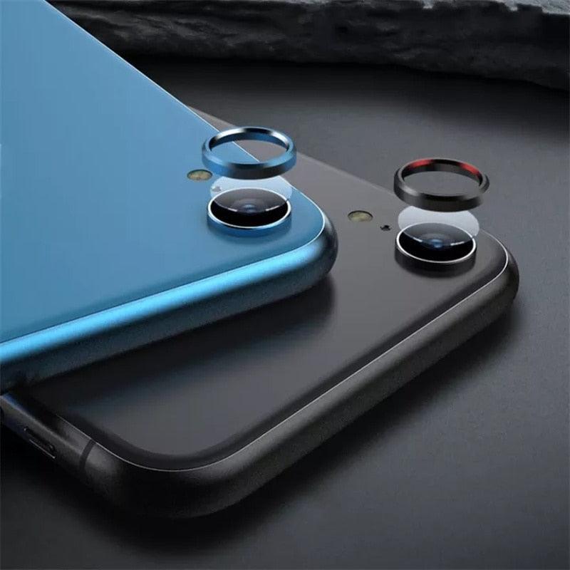 2 In 1 Metal Camera Lens Protector For Iphone 7 8 Plus X Lens Protective Circle Ring Cover With Tempered Glass For Iphone X Scratch Resistant Hd Tempered Glass Camera Screen Protector