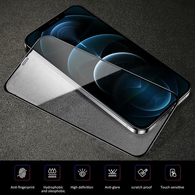 9D Full Cover Protective Glass For iphone 12 X XS XR 6 6S 7 8 Plus Tempered Film Iphone 14 11 13 Pro Max Screen Protector Glass Shatterproof Protection Easy Install Bubble Free Crystal Clear Protective Film