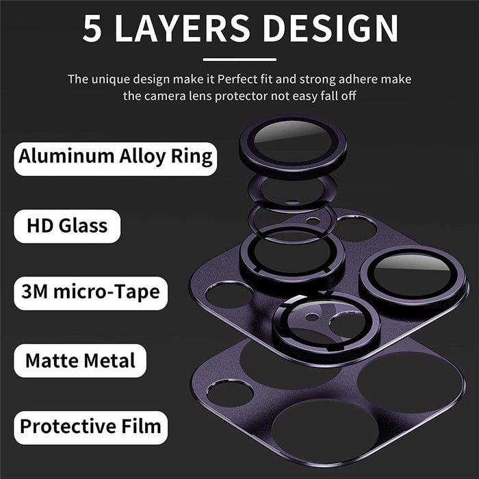 Camera Lens Metal Protector Glass For iPhone 14 13 Pro Max 13 Mini Back Lens Cap On iPhone 14 Plus Full Cover Protective Cases Metal Camera Cover with Tempered Glass Screen Protector