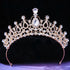 Vintage Princess Queen Bridal Crown Headwear Crystal Tiara For Women Wedding Crown Hair Dress Accessories Jewelry Bride Women Princess Crown Headband Red Crystal Rhinestone Tiara And Crowns