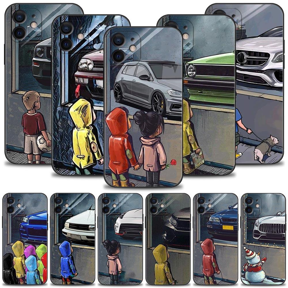 Boy Girl See Cool Sports Car Drift Case For iPhone 14 13 12 11 Pro Max Cover X XR XS Max 12Mini 13Mini 6 6S 7 8 Plus 5 5S Slim Back Cover Designer Matte Finish Hard Ultra Protective & Anti Shock