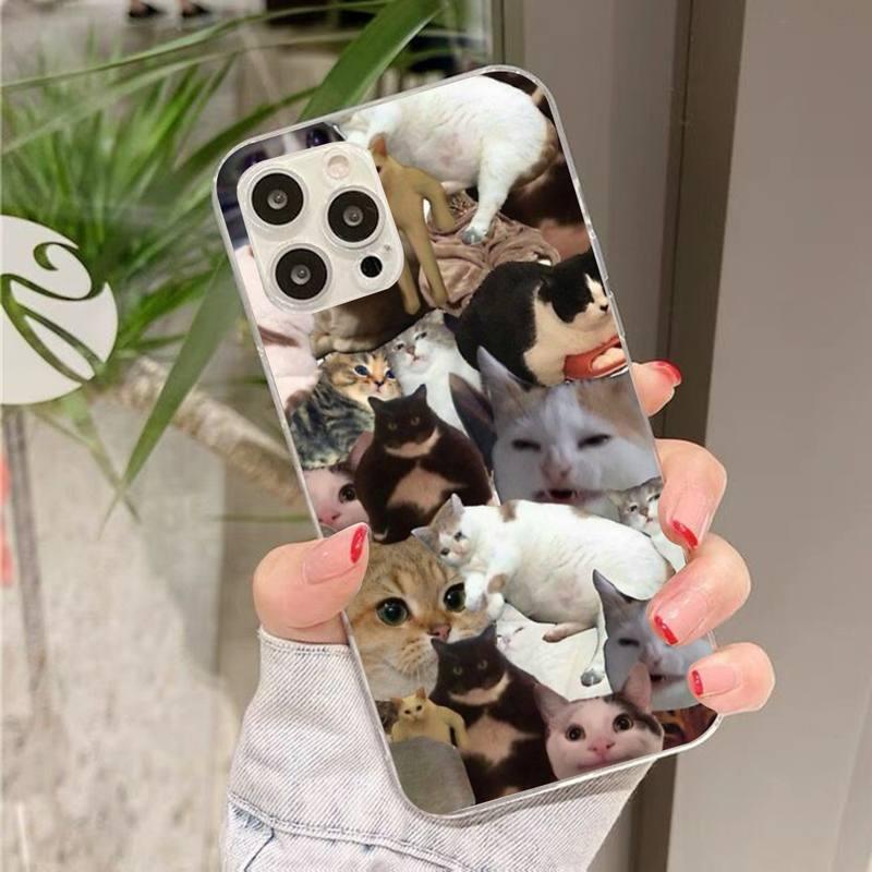 Crying Cat Memes Phone Case Mask Colorful Case For Cat Lovers For Iphone 7 And 8 In Moedern Design