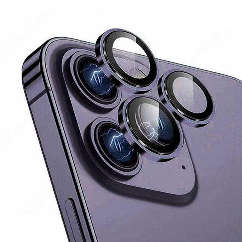 Camera Lens Protectors For iPhone 14 Pro Max Camera Metal Ring Protector Case Glass for iPhone 13mini 14plus 13 14pro Lens Film Camera Lens Protector Tempered Glass Camera Lens Protector