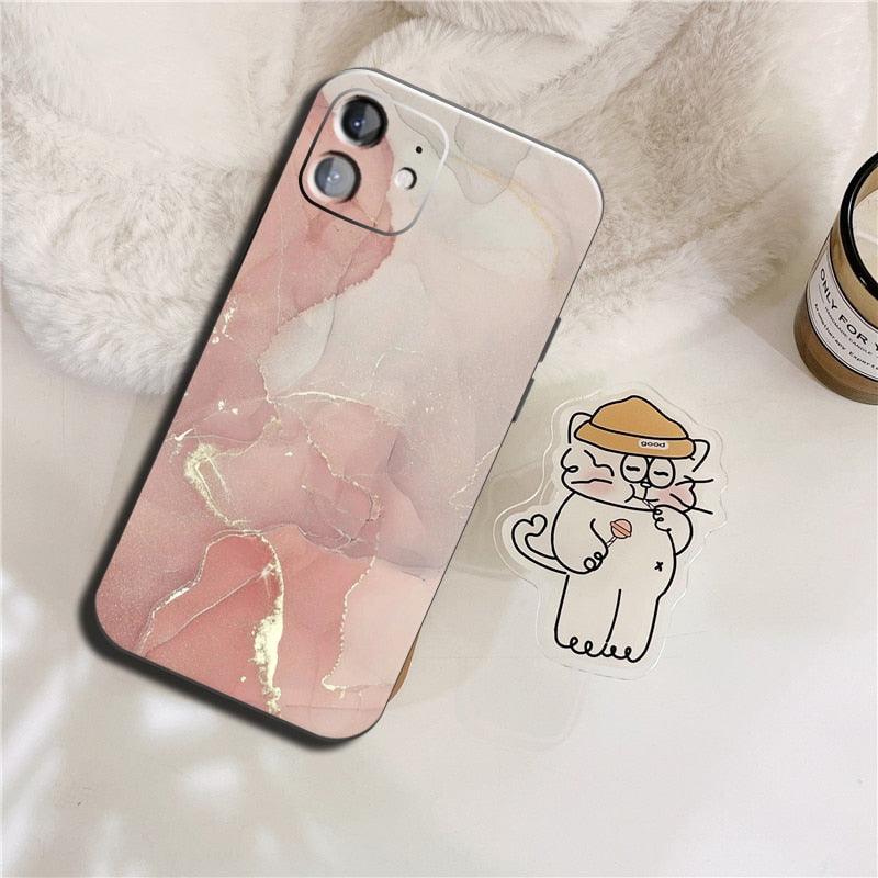 Luxury Marble Texture Phone Case For iPhone X XR XS 7 8 6S 6 5 Plus Silicone Anti Fall Back Cover Ultra Thin Soft Silicone Protective Shockproof and Scratch Resistant with Cute Design Pattern Case