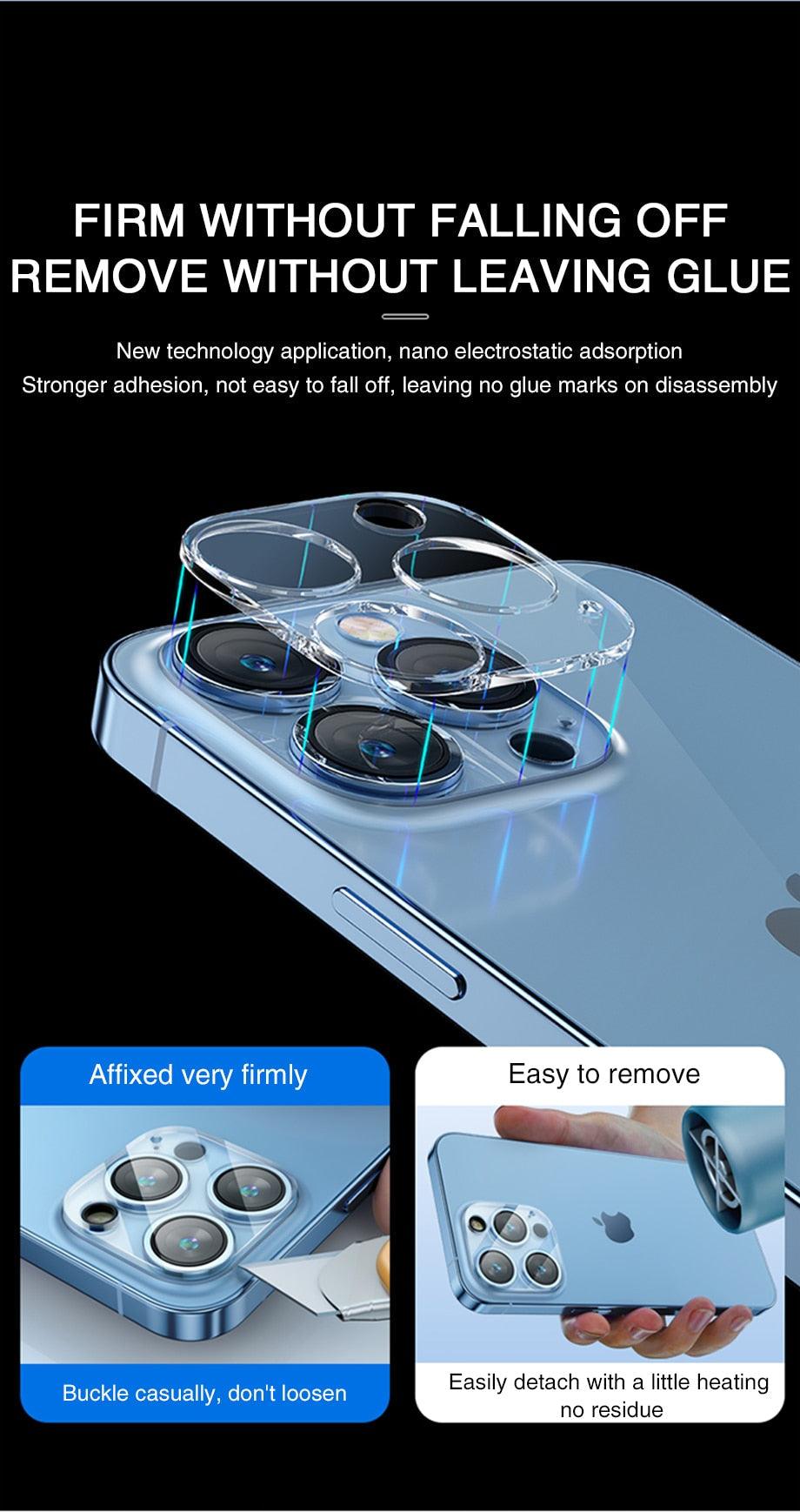 3D Camera Glass Protectors for iPhone 13 14 Pro Max 12 Mini XR HD Back Lens Protective Glass Film on iPhone 11 12 PRO MAX X XS