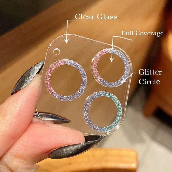 Glitter Full Cover Camera Lens Protector on For iPhone 12 13 11 Pro Max Mini 9H Tempered Glass Cover iPhone11 Camera Sticker Cap Lens Ring Cover