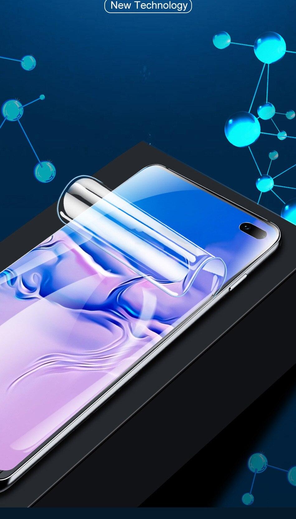 2PCS Hydrogel Silicone Screen Protector Full Glue Cover Sticker Film For iPhone 12 XS Max XR For iphone 13 X 7 8 6S 11 pro max  Hydrogel Protective Film Transparent Soft Screen Protectors