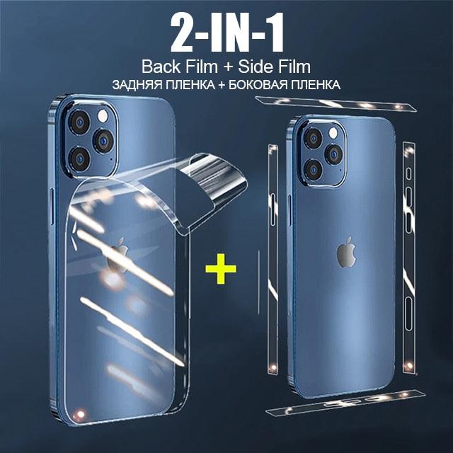 Full Cover Back Film For iPhone 13 12 Pro Max Mini Mobile Phone Accessories Side Film Not-Screen Protector Glass Ultra Thin Transparent/Matte Side and Back Film Anti-Scratch Border Sticker