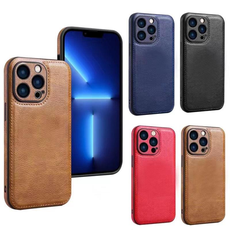 Luxury PU leather Phone Case For iPhone 14 13 Pro Max 12Pro 11Pro Max 13 12 Pro XS MAX XR X SE 7 8 plus Fashion Back Cover Leather Back Case for iPhone 14 Pro  Shockproof Cover for iPhone