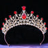 Vintage Princess Queen Bridal Crown Headwear Crystal Tiara For Women Wedding Crown Hair Dress Accessories Jewelry Bride Women Princess Crown Headband Red Crystal Rhinestone Tiara And Crowns