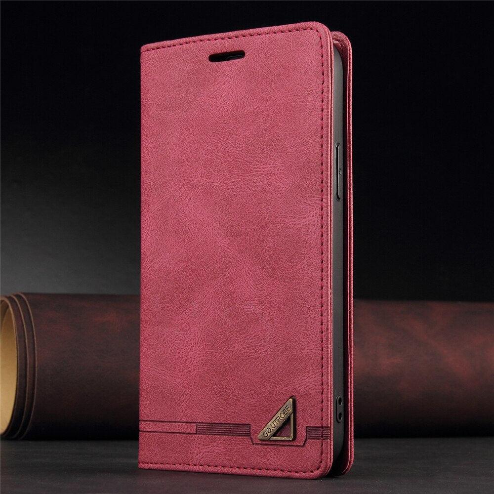 Leather Case For Xiaomi Stand View Shock-Proof Book Cover with Card Holder Magnetic Closure RedMi Note 11S 10 10S 9S 8 7 Pro 9T 9A 9C 11T 12T Mi Poco X3 X4 NFC GT M4 M3 F3 Anti-theft Brush Wallet