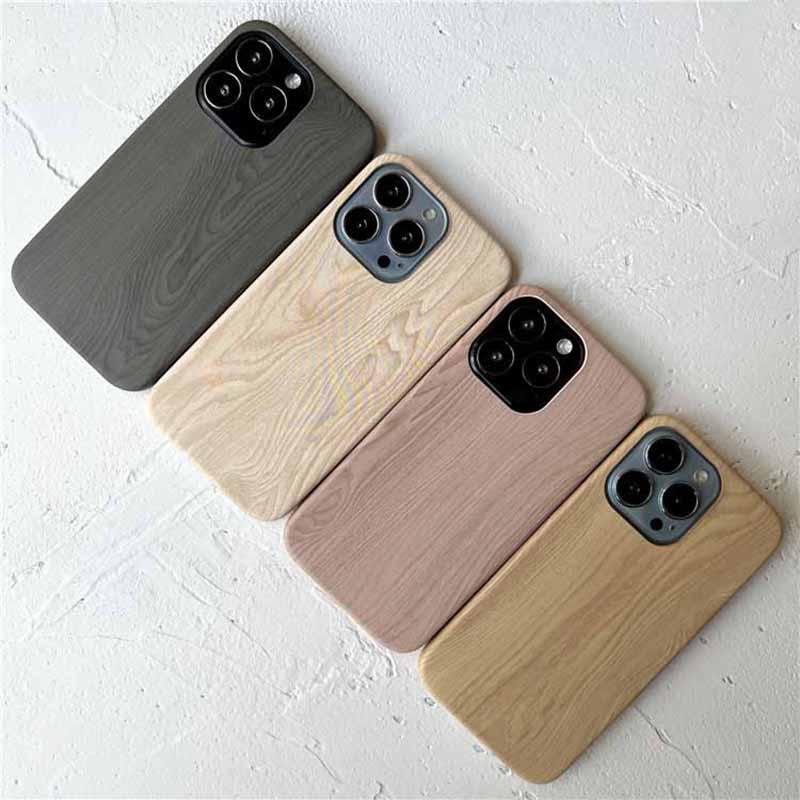 Retro Ultra Thin Wooden Texture Phone Cases For iPhone 14 13 12 11 Pro Max XS MAX XR XS X 7 8 Plus anti-skid Soft Cover Vintage Wooden Unique Classy & Fully Protective Phone Case