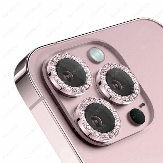 Bling Glitter 9h Hardness Drop-proof Metal Individual Ring Protector For Iphone 14 Pro Max Diamond Metal Camera Protector On For Iphone 14 Plus 14pro Max 14 Pro Camera Protector 3pcs/set Lens Glass