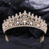 New Gold Color Crown Hair Accessories Luxury Crystal Tiara For Women Wedding Headdress Bridal Hair Jewelry Crystal Crown Pageant Bridal Wedding Hair Jewelry Accessories