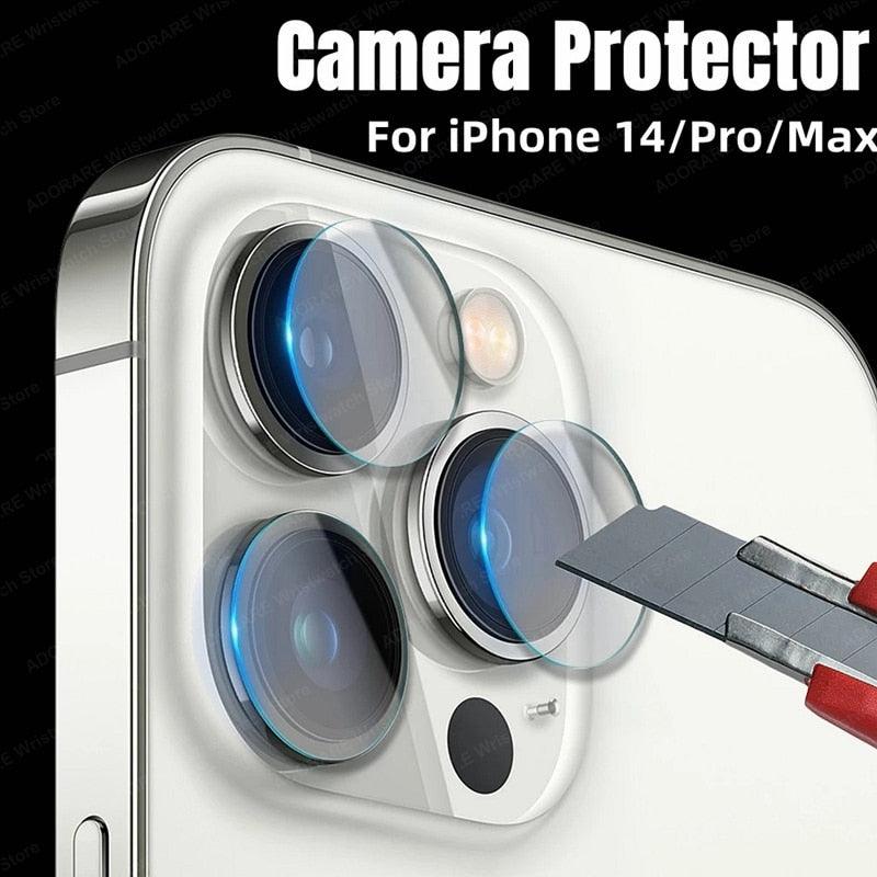 3PCS Lens Protective Glass For iPhone 14 Pro Max 13 12 11 Pro Max Camera Protector for iPhone 13 12 14 Plus 14 pro Lens Glass Premium Tempered Glass Circle Film