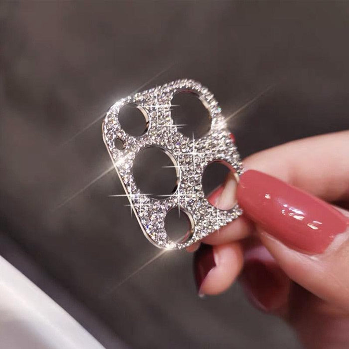 Camera Lens Metal Protector For iPhone 14 13 12 11 Pro Max Hollow Glitter Rhinestones Camera Protector For iPhone 12 13 Mini 14 Diamond Camera Lens Protection Decorations Lens Protector Cover for iPhone