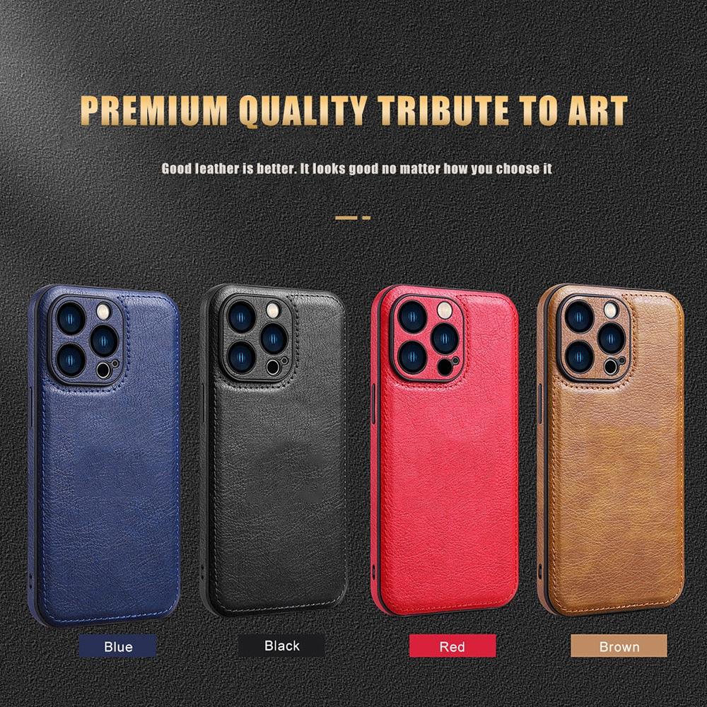 Luxury PU leather Phone Case For iPhone 14 13 Pro Max 12Pro 11Pro Max 13 12 Pro XS MAX XR X SE 7 8 plus Fashion Back Cover Leather Back Case for iPhone 14 Pro  Shockproof Cover for iPhone