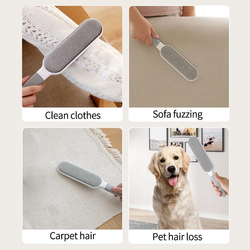 Pet Hair Remover Lint Rollers Brushes Clothes Hairball Remover Brush Dust Sticky Cleaner Fur Clean Pet Hair Tools  Reusable Pet Hair Remover with Self-Cleaning Base Pet Hair Double Sided Brush