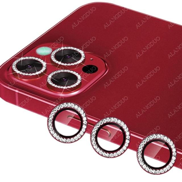 Bling Glitter 9h Hardness Drop-proof Metal Individual Ring Protector For Iphone 14 Pro Max Diamond Metal Camera Protector On For Iphone 14 Plus 14pro Max 14 Pro Camera Protector 3pcs/set Lens Glass