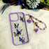 Butterfly Phone Case for iPhone 14 Pro Max 13 12 11 XS XR X 7 8 plus Glitter Clear Covers Bracelet With Lady Pendant Non Moving Dry Fixed Glitter Luxury Shiny Butterfly Wrist Bracelet Chain Soft Silicone Case For Smartphone