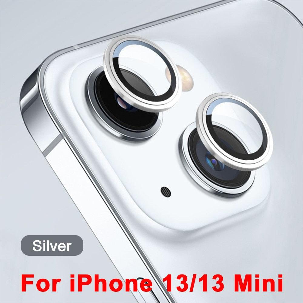 3D  Protective Glass Camera Protector Cover For iPhone 13 Pro Max i Phone 13Pro 13 Mini Rear Lens Metal Ring Protect Camera Lens Case Individual Metal Scratch Resistant HD Clear Case Tempered Glass Camera Case