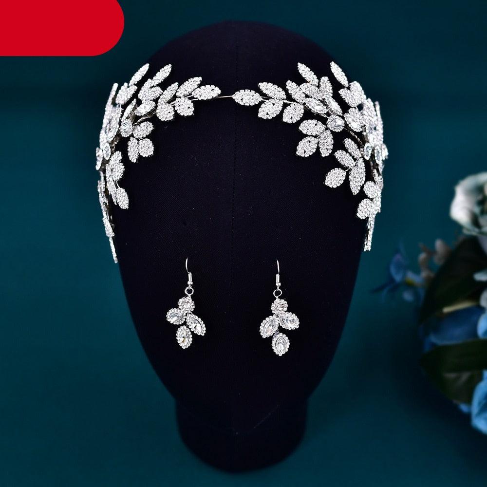 Bridal Tiara Crystal Wedding Crown Hair Accessories Luxury Bride Headdress Alloy Flower Headband Pageant Headwear  Wedding Headband Bridal Hair Pieces Rhinestone Hair Accessories For Brides