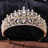 New Gold Color Crown Hair Accessories Luxury Crystal Tiara For Women Wedding Headdress Bridal Hair Jewelry Crystal Crown Pageant Bridal Wedding Hair Jewelry Accessories