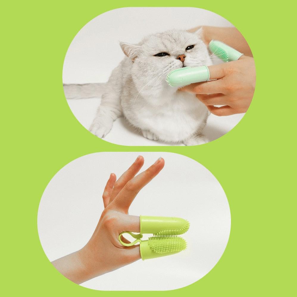 Dog Super Soft Pet Finger Toothbrush Teeth Cleaning Bad Breath Care Nontoxic Silicone Tooth Brush Tool Dog Cat Cleaning Supplies Finger Dog Toothbrush Silicone Finger Brush for Dogs Cats Teeth Cleaning