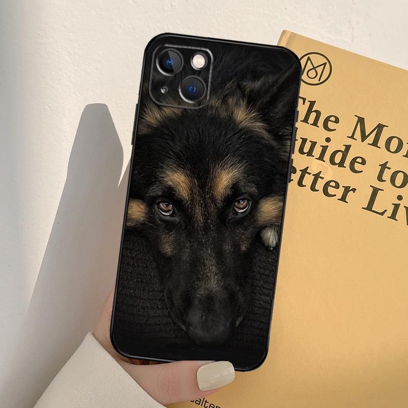 Cartoon German Shepherd Phone Case MAsk  Dog Case For iPhone 13 12 Mini 11 14 Pro Max 6S 8 7 Plus SE 2022 2020 X XS Max XR Back Cover Poodle Dog Phone Case Compatible with iphone