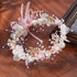 Elegant Pearl Crowns Flower Wreath Headband Girls Bridal Hair Headdress Bride Head Hoop Wedding Headbands Hair Jewelry  White Pearl Cute Headband Alloy Bridal Bridesmaid Hair Accessories