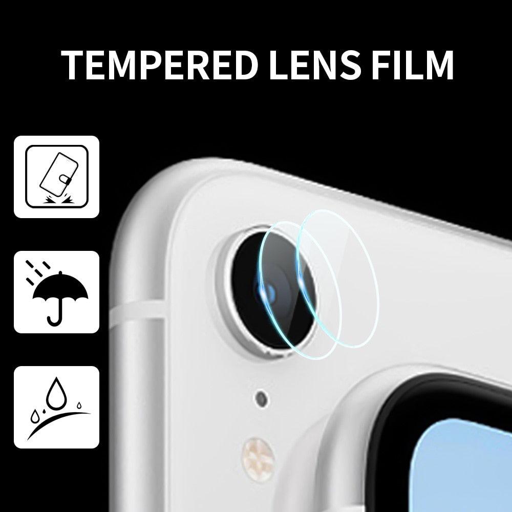 3PCS Ultra-thin Tempered Glass Camera Lens Film For iPhone Xr Rear Camera Len HD Protector Anti-scratch Phone Film Camera Ring Lens Protector with Glass Compatible for iPhone