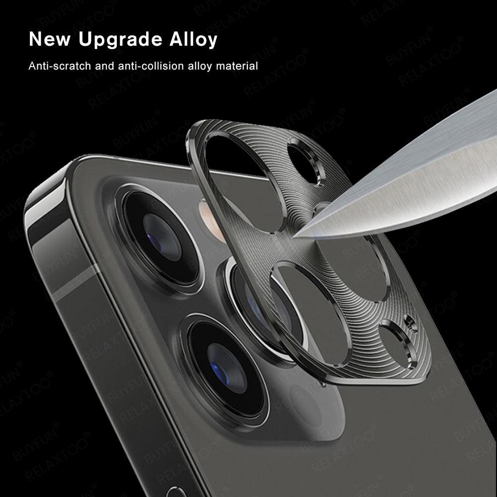 Alloy Camera Protector For Iphone 13 12 14 11 Pro Max Mini Plus Protective Full Cover Ring Textured Phone Lens Film Iphone14 Aluminum Alloy Camera Protector For Iphone