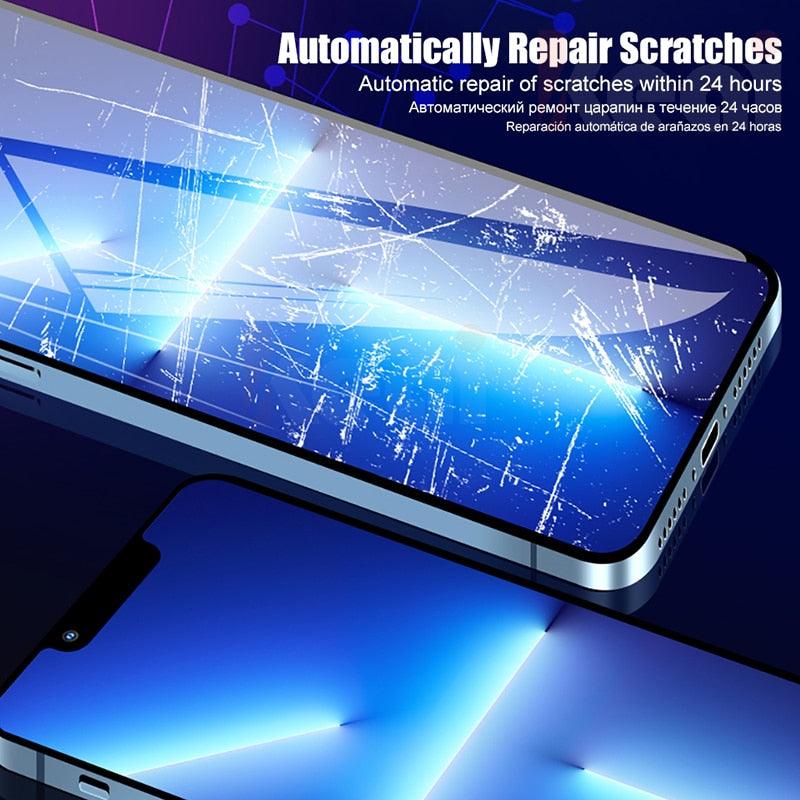 2Pcs Matte Film For iPhone 13 11 12 Pro MAX Mini Screen Protector XS Max XR X 7 8 6S 6 Plus SE Phone Accessories Soft Transparent Protective Screen Protector Film