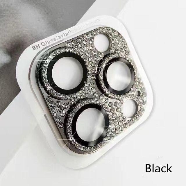 Camera Protector For iPhone 14Pro 14 13 12 Pro 11 Max Bling Glitter Diamond Metal Lens Glass Film 13Pro 14Plus 14 14ProMax Ring Shiny Diamond Metal Cover Glass Lens Protector Accessories