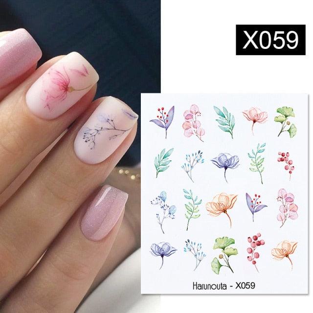 Abstract Lady Face Water Decals Fruit Flower Summer Leopard Alphabet Leaves Nail Stickers Water Black Leaf Sliders Marble Nail Art Stickers Water Transfer Nail Decals Full Wraps Gradient Acrylic Nail Kits for Women Manicure Decoration