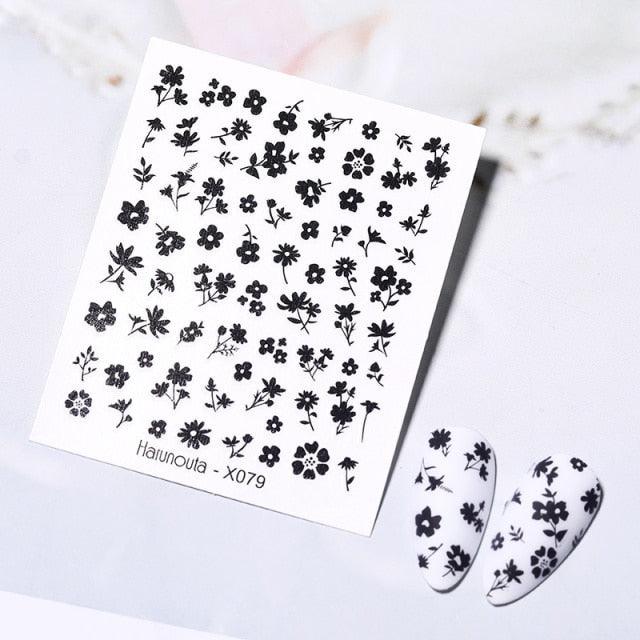 Abstract Lady Face Water Decals Fruit Flower Summer Leopard Alphabet Leaves Nail Stickers Water Black Leaf Sliders Marble Nail Art Stickers Water Transfer Nail Decals Full Wraps Gradient Acrylic Nail Kits for Women Manicure Decoration