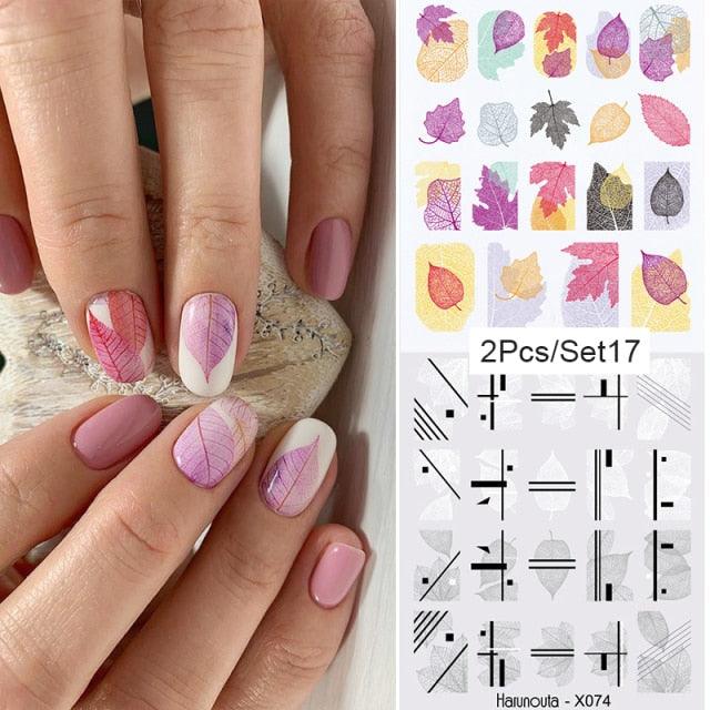 Abstract Lady Face Water Decals Fruit Flower Summer Leopard Alphabet Leaves Nail Stickers Water Black Leaf Sliders Marble Nail Art Stickers Water Transfer Nail Decals Full Wraps Gradient Acrylic Nail Kits for Women Manicure Decoration