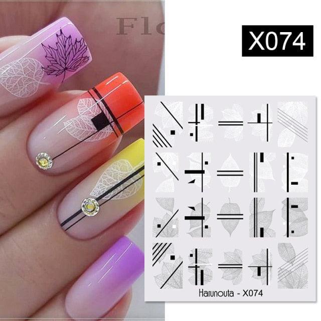 Abstract Lady Face Water Decals Fruit Flower Summer Leopard Alphabet Leaves Nail Stickers Water Black Leaf Sliders Marble Nail Art Stickers Water Transfer Nail Decals Full Wraps Gradient Acrylic Nail Kits for Women Manicure Decoration