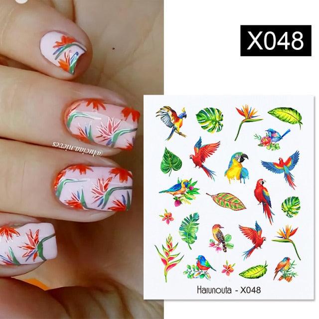 Abstract Lady Face Water Decals Fruit Flower Summer Leopard Alphabet Leaves Nail Stickers Water Black Leaf Sliders Marble Nail Art Stickers Water Transfer Nail Decals Full Wraps Gradient Acrylic Nail Kits for Women Manicure Decoration