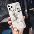 Abstract Soft Unique Silicon Phone Case For iPhone 14 13 Pro Max 12 Pro Luxury Clear Transparent Charming Silicone Protective Lightweight Ultra Thin Cover Pattern Printed  Back Cover