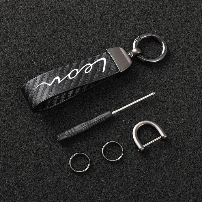 Accessories High-Grade Leather Car Key Chain 360 Degree Rotating Horseshoe Key Ring Genuine Leather Keychains Holder for Men Women Detachable Key Chain
