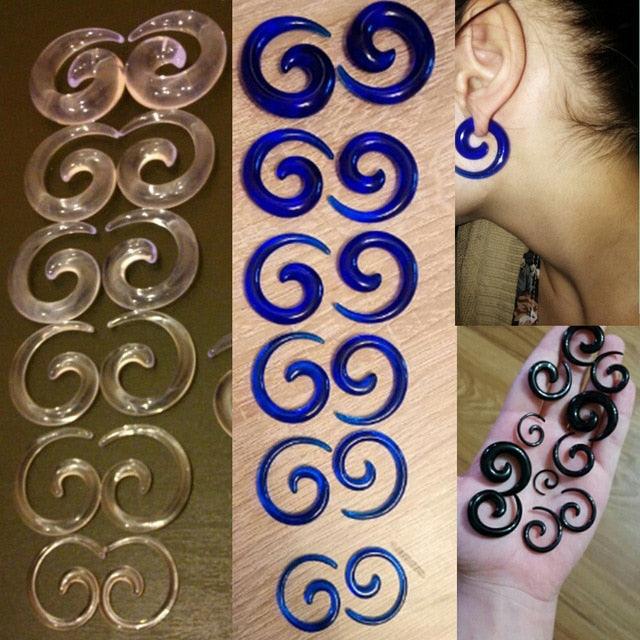 Acrylic Spiral Ear Plug Stretching Tapers Body Jewelry Acrylic Ear Tapers Ear Stretching Tapers Earring Gauge Fake Ear Expander Tunnel Kit Stainless Steel Silver Spiral Taper Expander Piercing Jewelry Ear Stretching