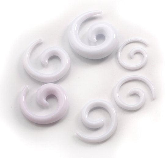 Acrylic Spiral Ear Plug Stretching Tapers Body Jewelry Acrylic Ear Tapers Ear Stretching Tapers Earring Gauge Fake Ear Expander Tunnel Kit Stainless Steel Silver Spiral Taper Expander Piercing Jewelry Ear Stretching