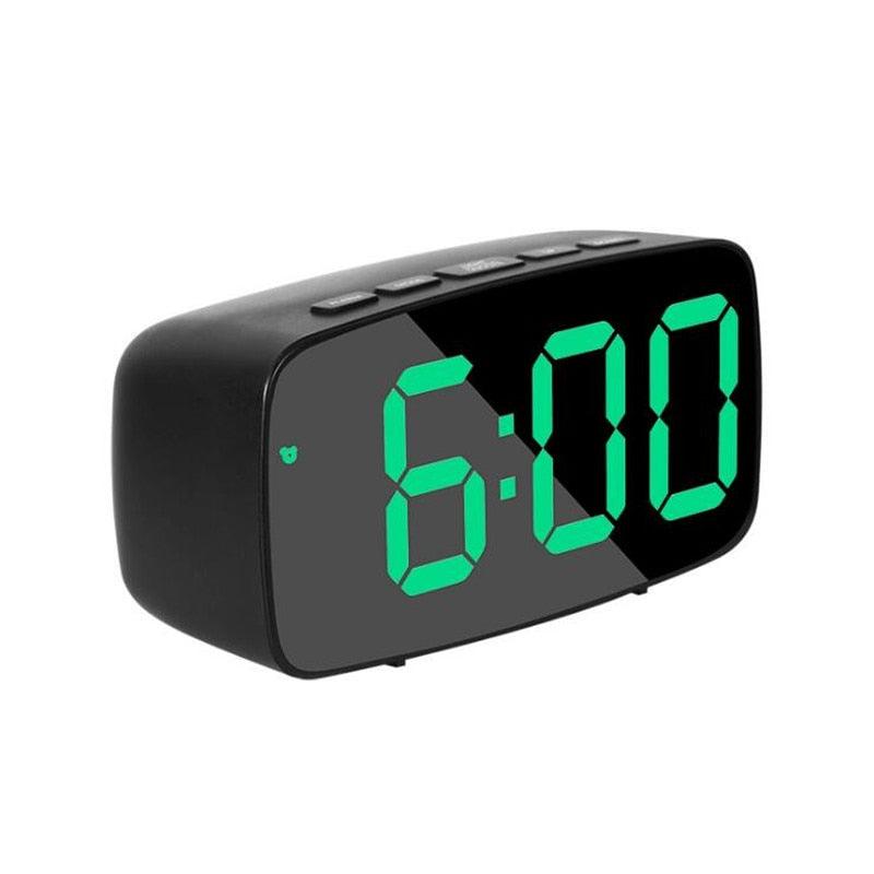 Acrylic/Mirror Alarm Clock LED Digital Clock Voice Control Snooze Time Temperature Display Night Mode Digital Alarm Clock, LED Bedside Clock with 6-Level Brightness Dual Alarm Adjustable Volume with 3 Alarm Sound Alarm Clock for Bedroom Office