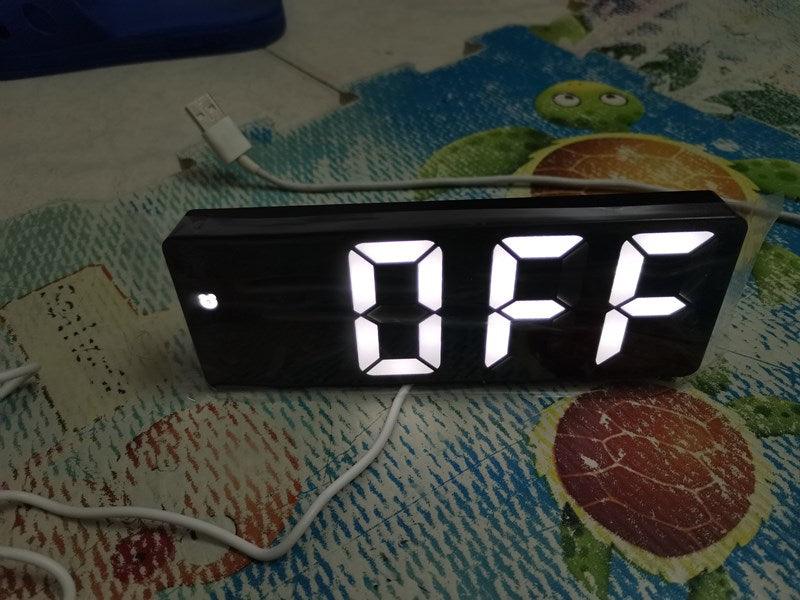 Acrylic/Mirror Alarm Clock LED Digital Clock Voice Control Snooze Time Temperature Display Night Mode Digital Alarm Clock, LED Bedside Clock with 6-Level Brightness Dual Alarm Adjustable Volume with 3 Alarm Sound Alarm Clock for Bedroom Office