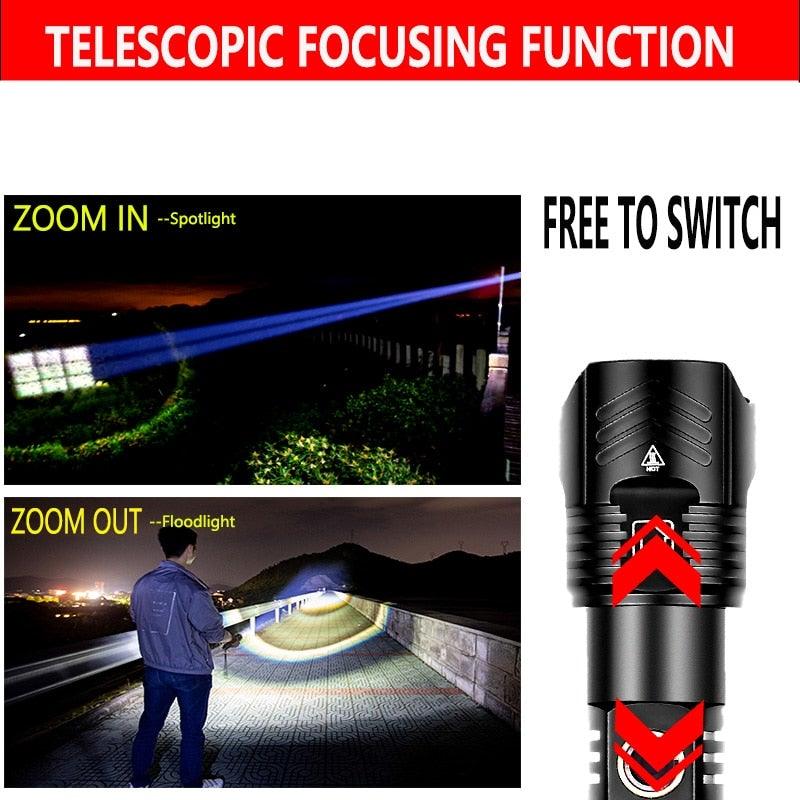 Adjustable Rechargeable Tactical Flashlight USB LED Super Bright Zoomable IPX65 Waterproof Portable Torchlight Flash Lamp USB Charging For Hiking Camping Running Fishing - STEVVEX Lamp - 200, Flashlight, Gadget, Headlamp, Headlight, lamp, LED Flashlight, LED Headlamp, LED Headlight, LED torchlight, Rechargeable Flashlight, Rechargeable Headlamp, Rechargeable Headlight, Rechargeable Headtorch, Rechargeable Torchlight, Torchlight - Stevvex.com